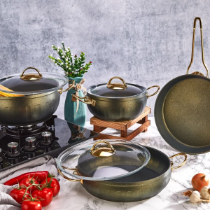 Polo Chef 7 Parça Almina Granit Tencere Seti ALG-107-Y