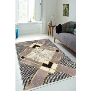 Milano Halı Kaymaz Tabanlı Dekoratif Halı Yıkanabilir Dot Tabanlı  HT-1073 Bej