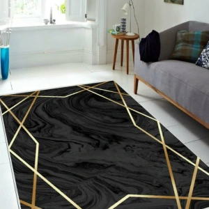 Milano Halı Kaymaz Tabanlı Dekoratif Halı Yıkanabilir Dot Tabanlı HT-1098 Gri
