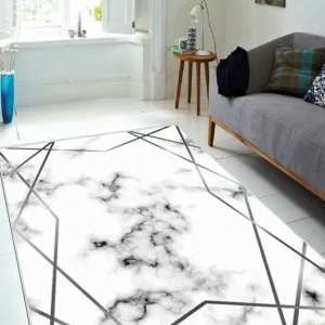Milano Halı Dot Tabanlı 8 Parça Kaymaz Halı Seti HT-327 Beyaz