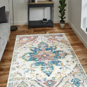 Milano Halı Kaymaz Tabanlı Dekoratif Halı Yıkanabilir Dot Tabanlı HY-1045 Renkli