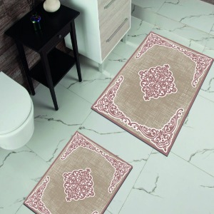 Milano Halı 2li Banyo Halısı Kaymaz Taban Klozet Takımı Paspas HY-806