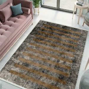 Milano Halı Kaymaz Tabanlı Dekoratif Halı Yıkanabilir Dot Tabanlı SD-248 Kahve